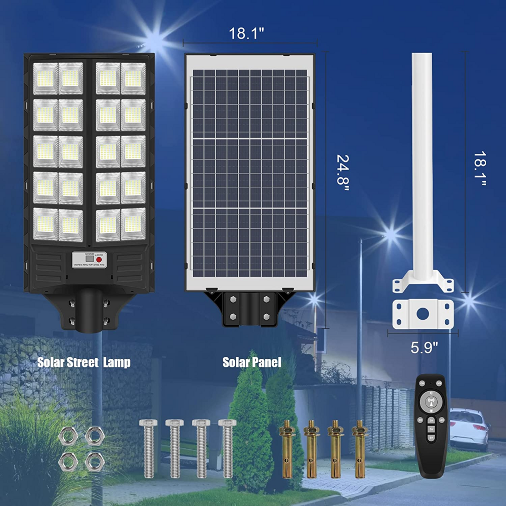 Réverbère solaire de rue 12v avec batterie de secours